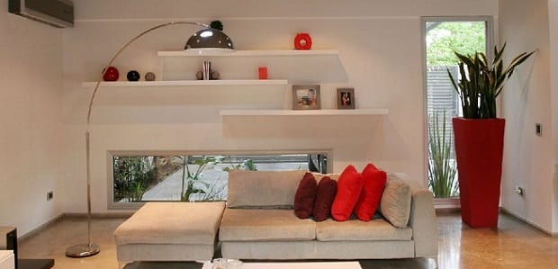 Composición vegetal de líneas limpias en interior